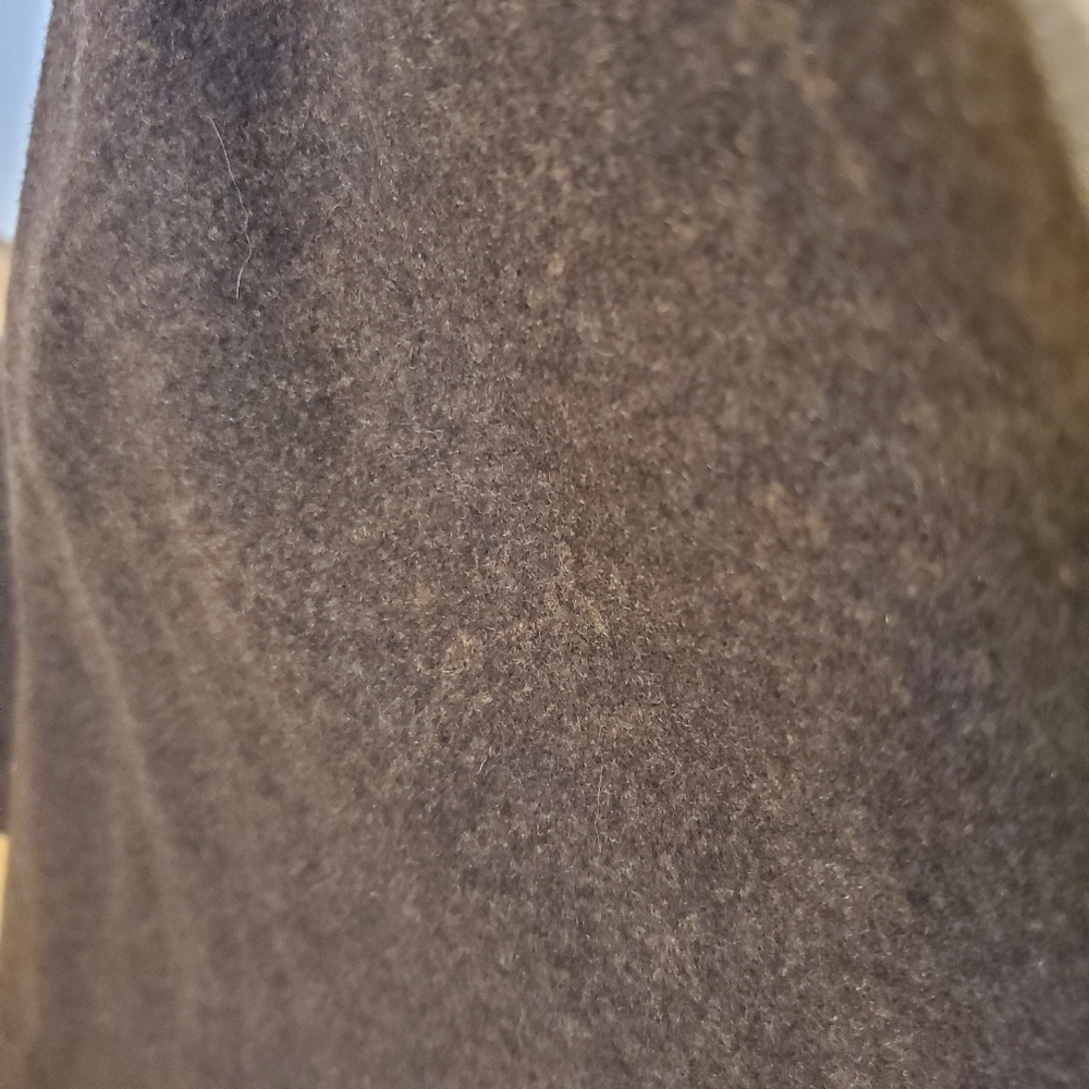 Vintage Canada Chocolate Minimalist Doen Old Money Poncho Cape Rich Wool Heavy - Picture 10 of 12
